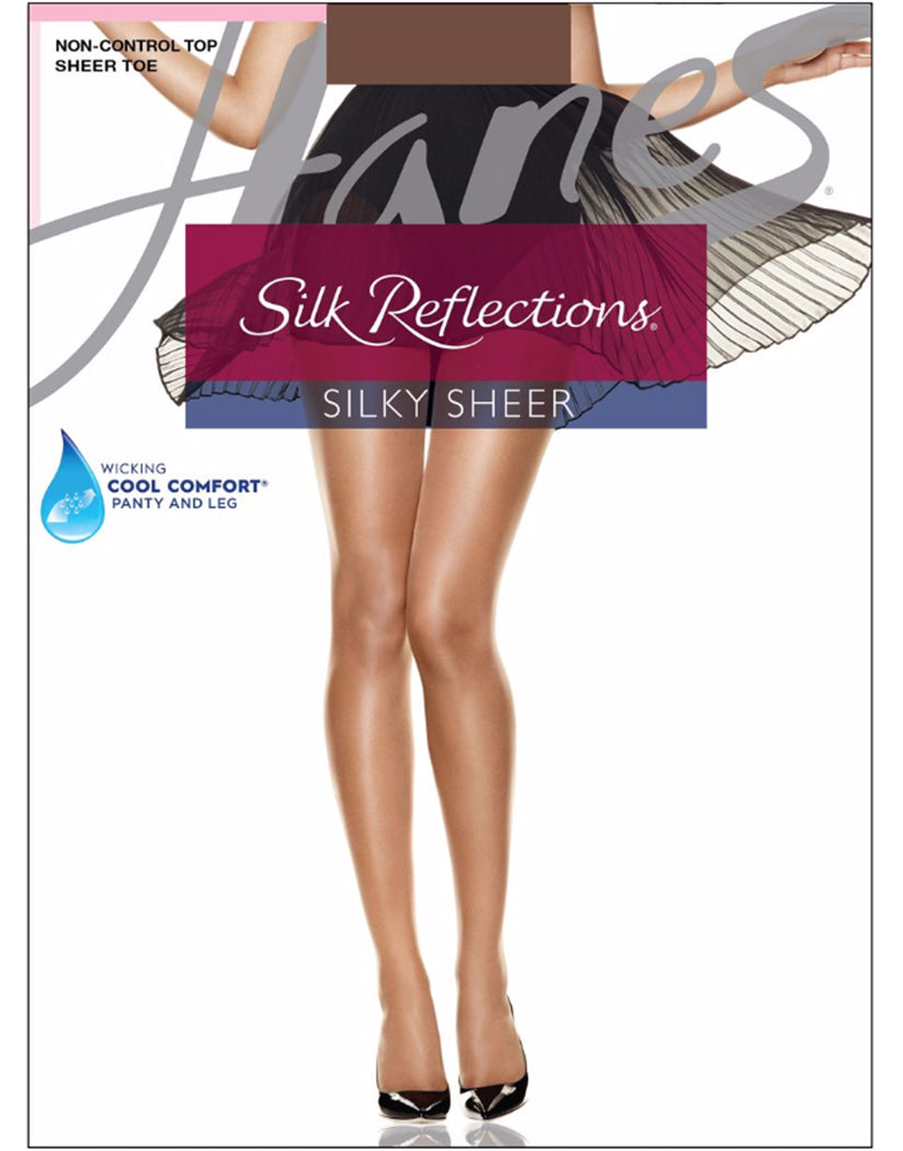 Gentlebrown Front Hanes Women Silk Reflections Sheer Toe Pantyhose 715