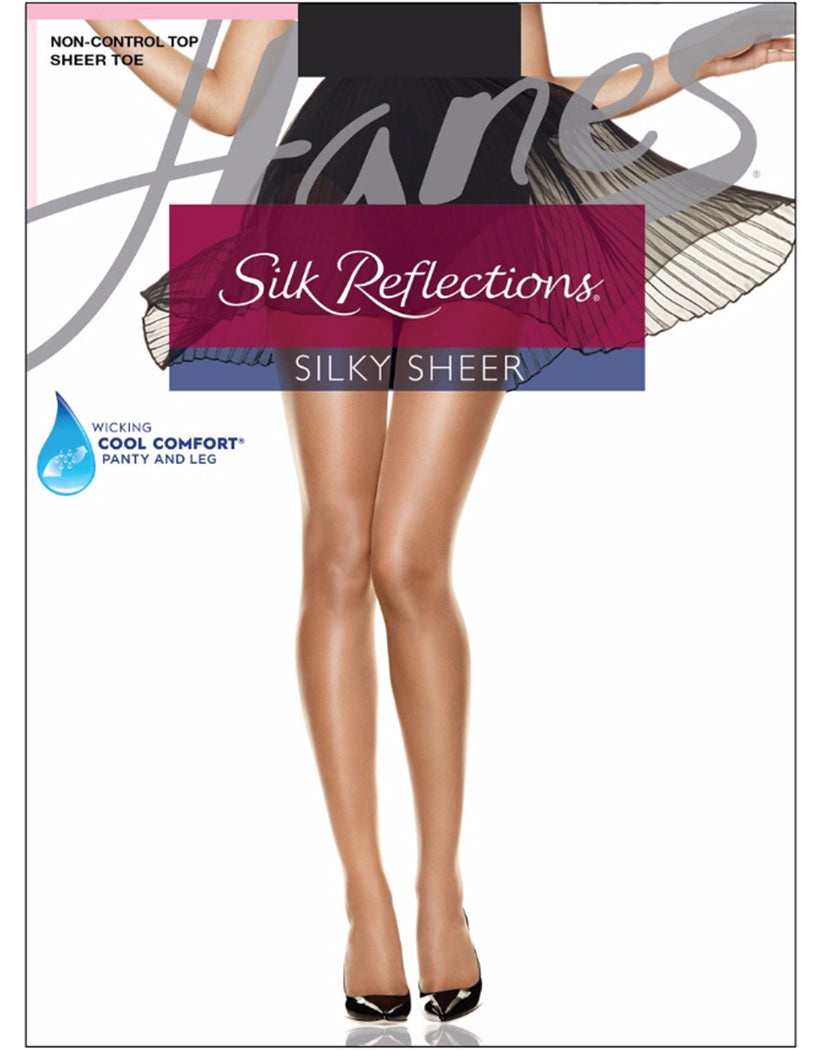 Jet Front Hanes Women Silk Reflections Sheer Toe Pantyhose 715