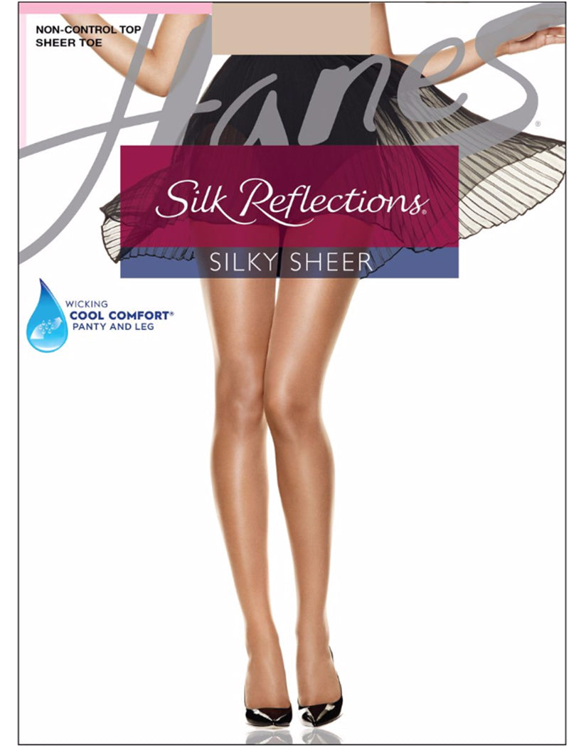 Travel Buff Front Hanes Women Silk Reflections Sheer Toe Pantyhose 715