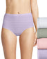 White/Silver Shadow/Ballerina Slipper/Misty Lilac Front Hanes Women Ultimate Comfort Flex Fit Brief 4-Pack 40CFF4