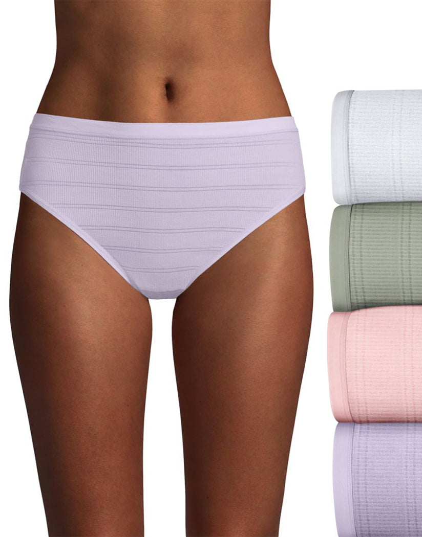 Comfortable and Moisture-Wicking Hanes Women's High-Cut Underwear, 10-Pack  Assorted Colors | Full Coverage, No-Ride-Up Leg Bands