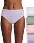 White/Silver Shadow/Ballerina Slipper/Misty Lilac Front Hanes Ultimate Comfort Flex Fit Hi-Cut Brief 4-Pack 43CFF4