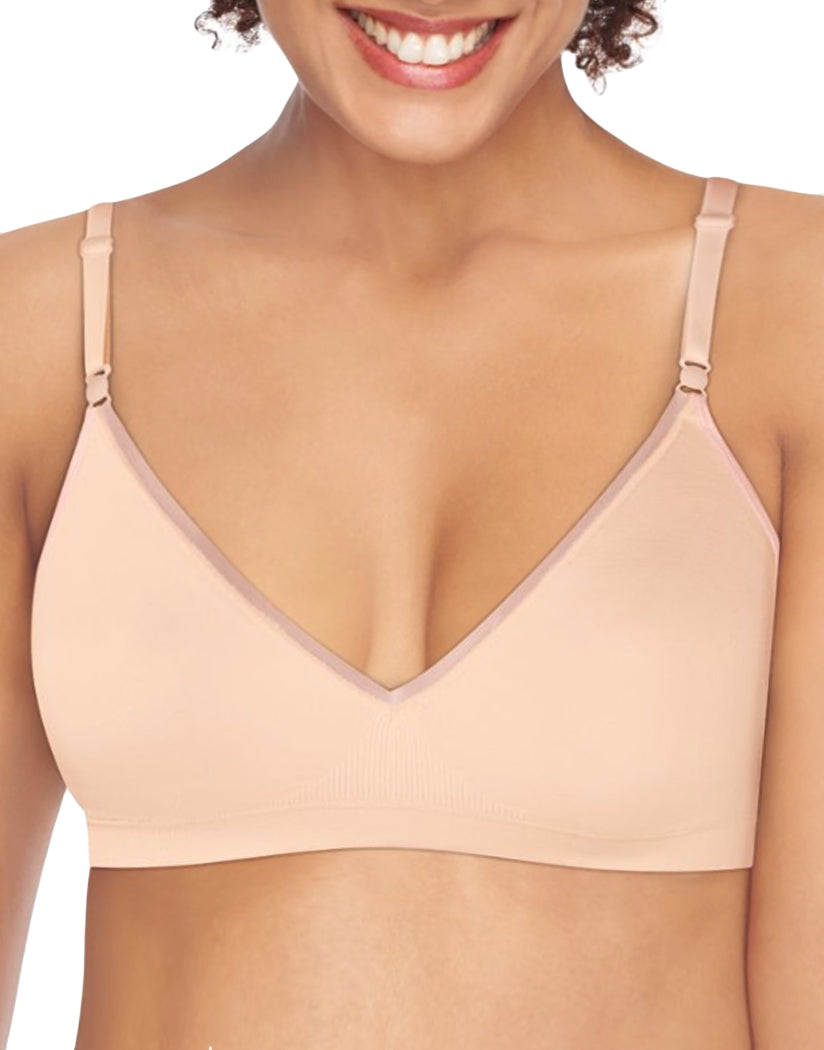 Hanes Comfy Support Women's Convertible Wireless T-Shirt Bra, Comfort Flex  Fit Nude Heather L 