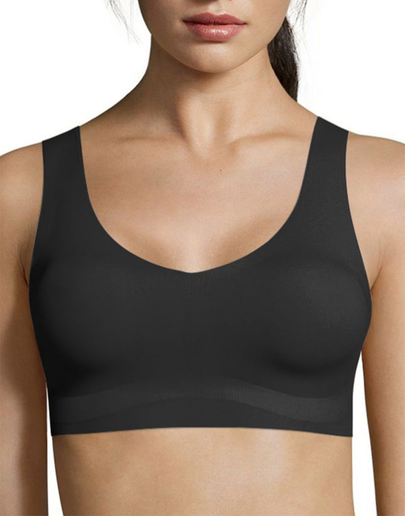 Hanes Invisible Embrace Women's Wireless T-Shirt Bra, Seamless Black S