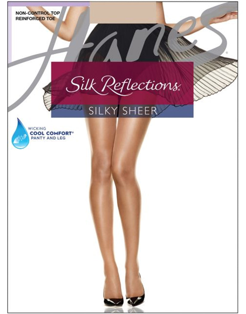 Travel Buff Front Hanes Women Silk Reflections Reinforced Toe Pantyhose 716
