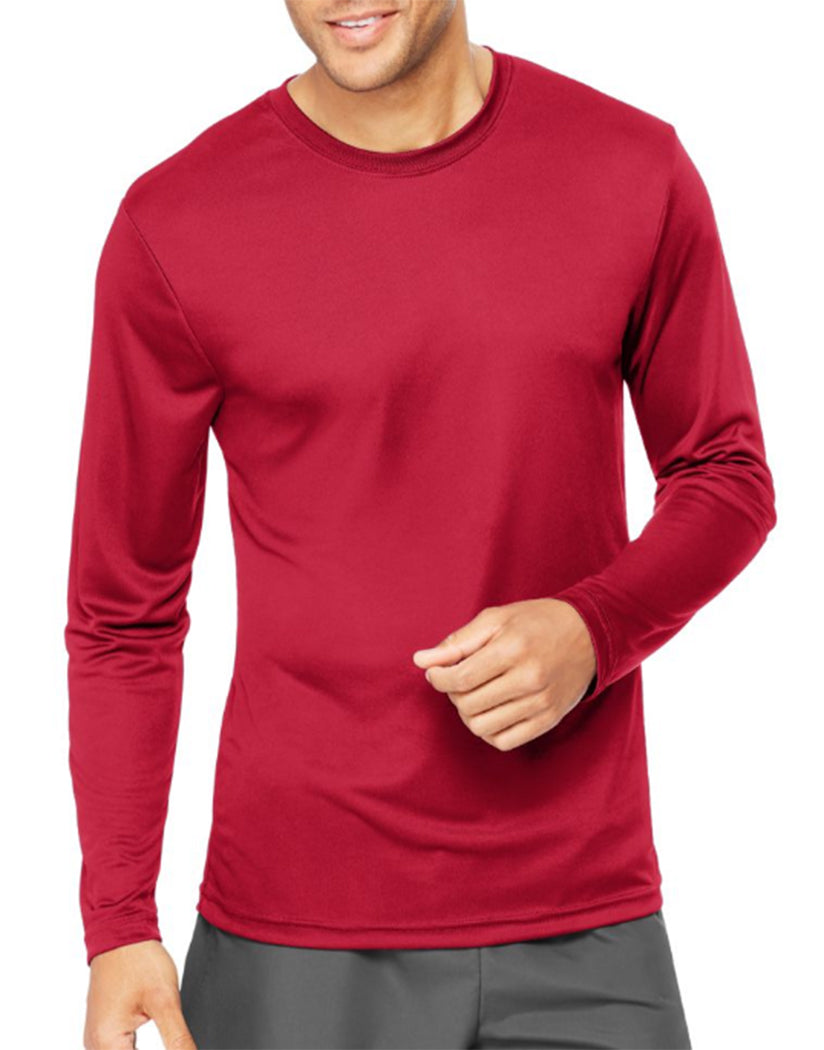 Deep Red Front Hanes Cool Dri