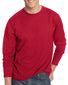 Deep Red Front Hanes Men TAGLESS Nano-T Long-Sleeve Tee- Large Sizes 498L