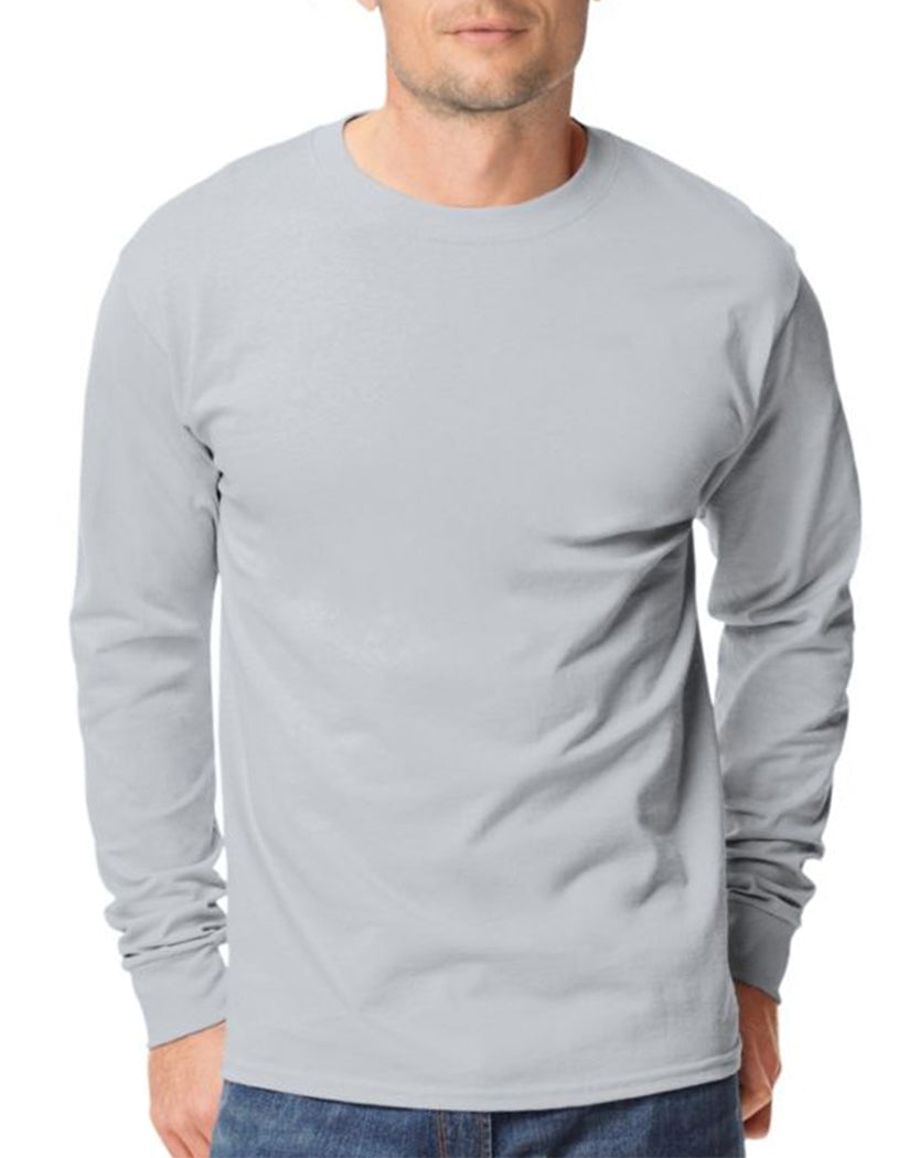 Ash Front Hanes Men TAGLESS Long-Sleeve T-Shirt 5586