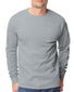 Light Steel Front Hanes Men TAGLESS Long-Sleeve T-Shirt 5586