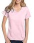 Pale Pink Front Hanes Women Relaxed Fit ComfortSoft V-neck T-Shirt 5780
