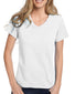 White Front Hanes Women Relaxed Fit ComfortSoft V-neck T-Shirt 5780