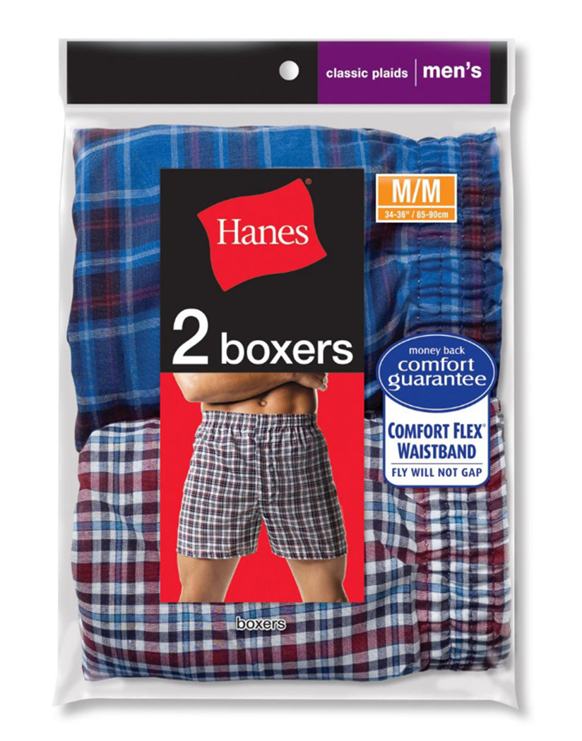 Assorted Front Hanes Men Tartan Boxers with Comfort Flex Waistband 2-Pack 838VTY