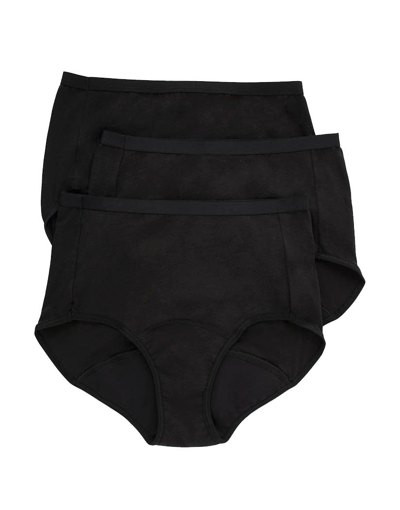 Black Front Hanes Comfort Period.™ Briefs Period Underwear Moderate Leaks FD40BL
