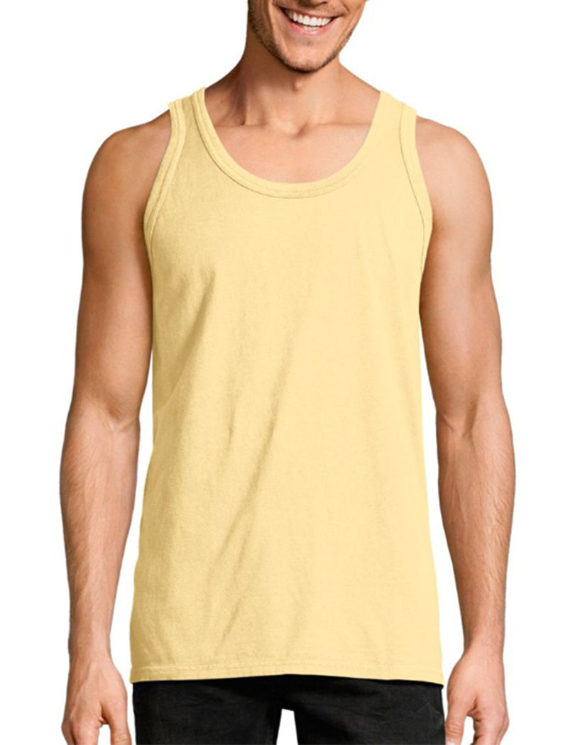 Summer Squash Yellow Front Hanes Men ComfortWash‰̣ۡå¢ Garment Dyed Sleeveless Tank Top