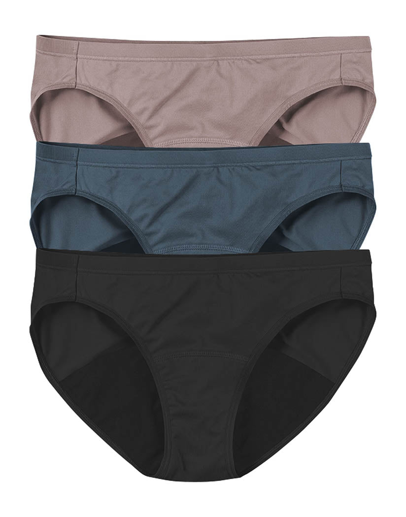 Assorted Flat Hanes Comfort Period.™ Light Period Women's Bikini Underwear 3-Pack LL42AS