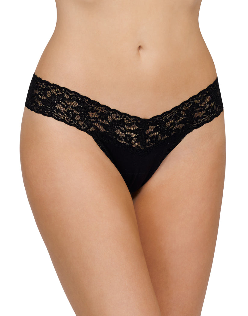 Black Front Hanky Panky Cotton With A Conscience Petite Low Rise Thong
