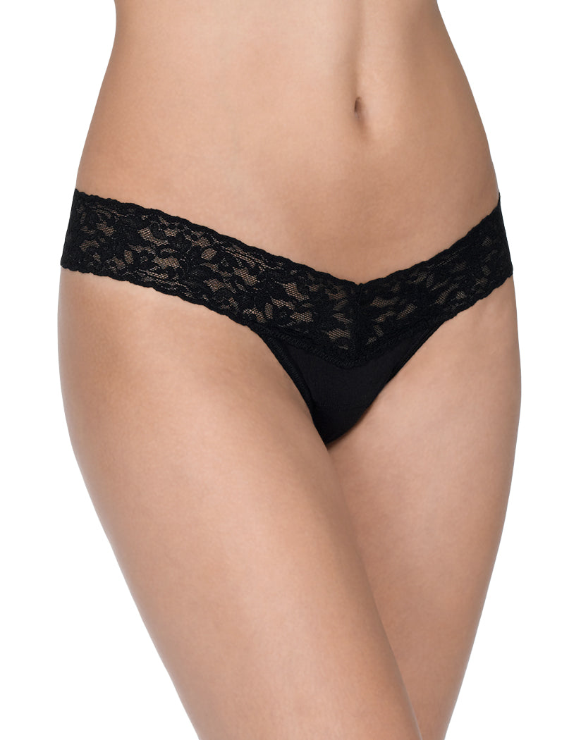 Black Front Hanky Panky Cotton With A Conscience Low Rise Thong