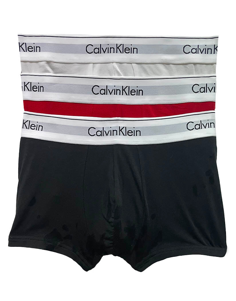 White/ Exact/ Black Front Calvin Klein Modern Cotton Stretch Low Rise Trunk 3-Pack NB1085