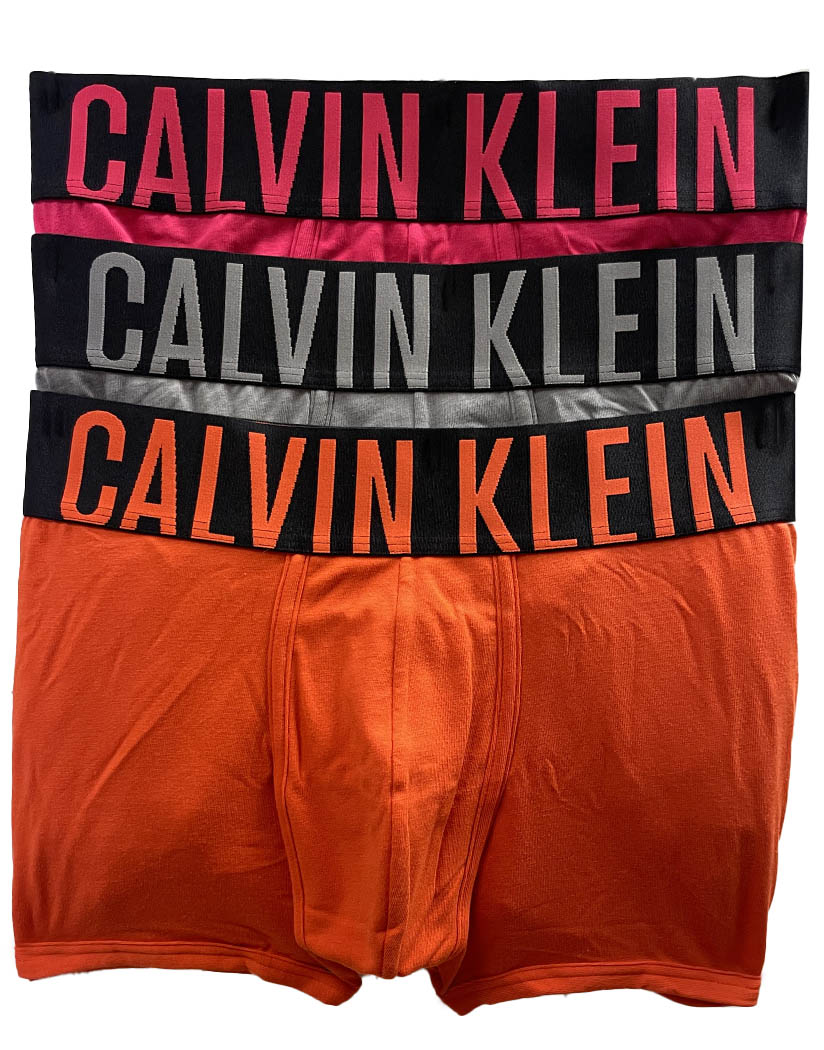 Pink Splendor/ Faded Grey/ Samba Front Calvin Klein Intense Power Cotton Logo Trunk 3-Pack NB2596