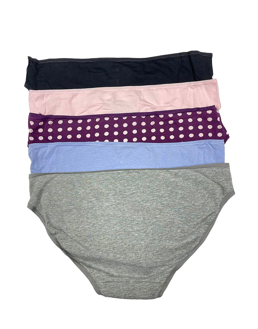 Grey Heather/Prepster Blue/Grid Dot Cheshire Purple/Precious Pink/Black Back Calvin Klein Women Form 5-Pack Bikini QD3747
