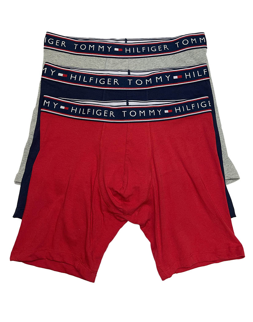 Mahogany Front Tommy Hilfiger Cotton Stretch Boxer Brief 3-Pack 09T3349