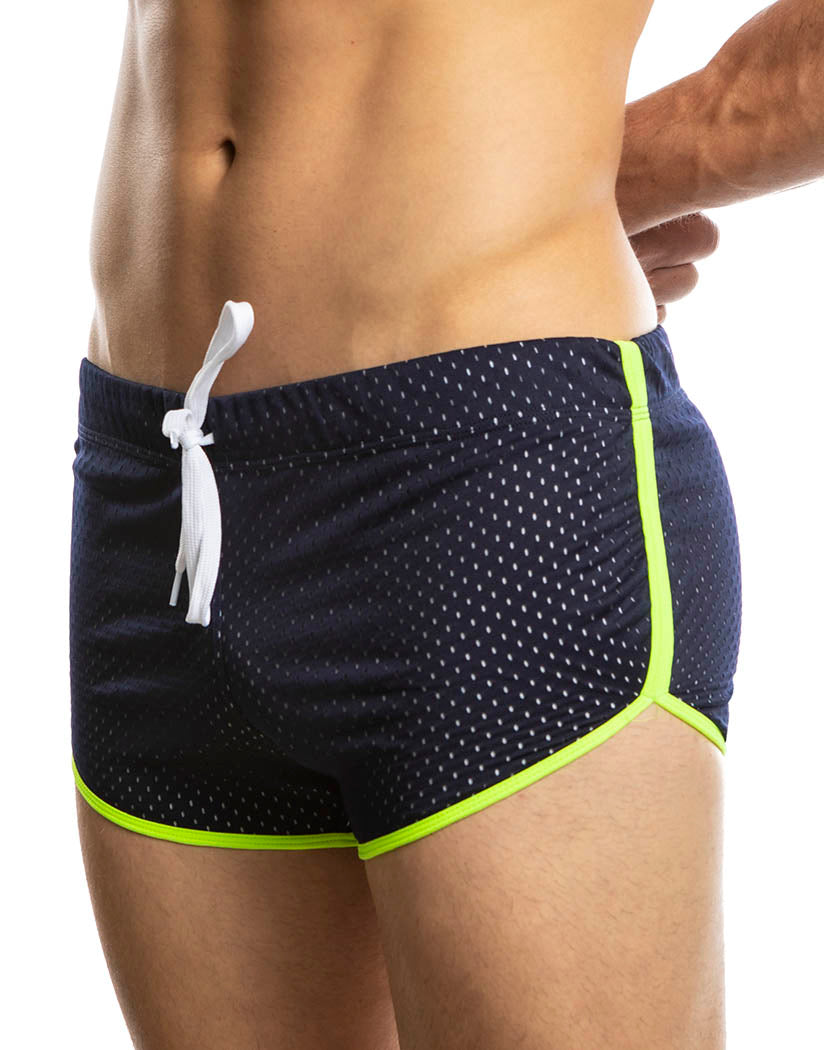 Navy/Lime Front Jack Adams Air Mesh Track Short 402-109