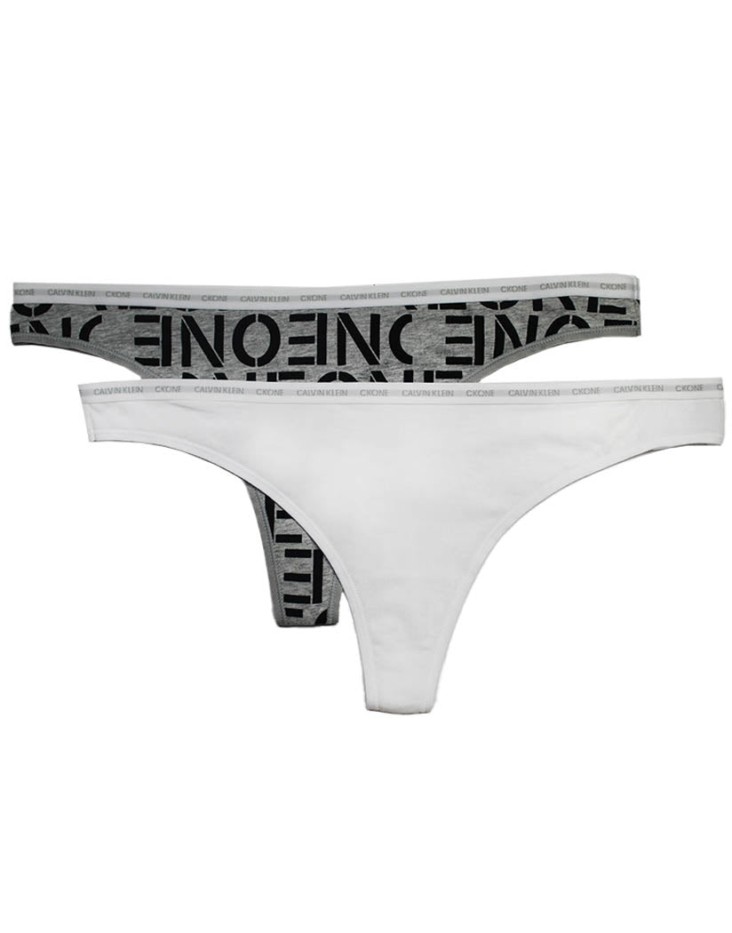 Calvin Klein Pure soft rib V-front string thong in white