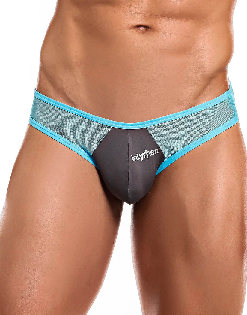 Grey/Turquoise Front Intymen Stunner Thong INK008