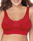 Deep Red Icing Front Pure Comfortå¨ Wirefree Bra with Lace Trim & Back Close