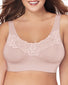 Sandshell Front Pure Comfortå¨ Wirefree Bra with Lace Trim & Back Close