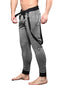 Black/Grey Stripe Side Andrew Christian Soho Suspender Pants 6656