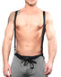 Black/Grey Stripe Front Andrew Christian Soho Suspender Pants 6656