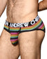 Multi Side Andrew Christian Chill Stripe Mesh Brief w/ Almost Naked 92163