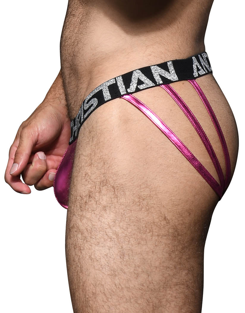 Hot Pink Side Andrew Christian Hotness Metallic Jock w/ Almost Naked 92341
