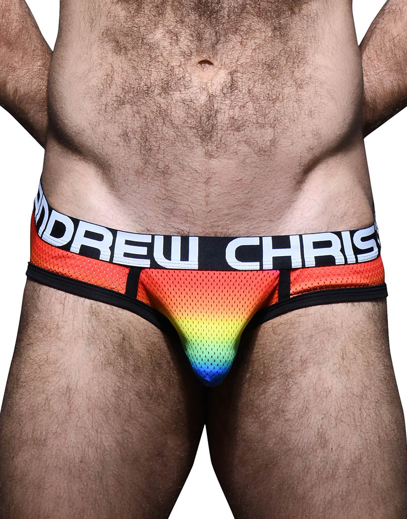 Multi Front Andrew Christian Pride Mesh Brief w/ Almost Naked 92342