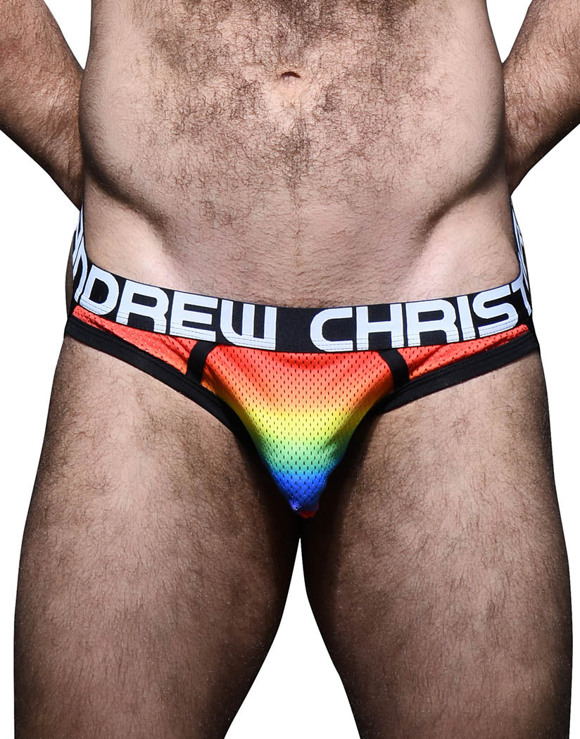 Multi Front Andrew Christian Pride Mesh Brief Jock w/ Almost Naked 92344