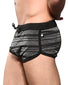 Black/SIlver Side Andrew Christian Glitter Stripe Shorts 6620