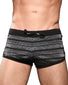 Black/Silver Front Andrew Christian Glitter Stripe Shorts 6620