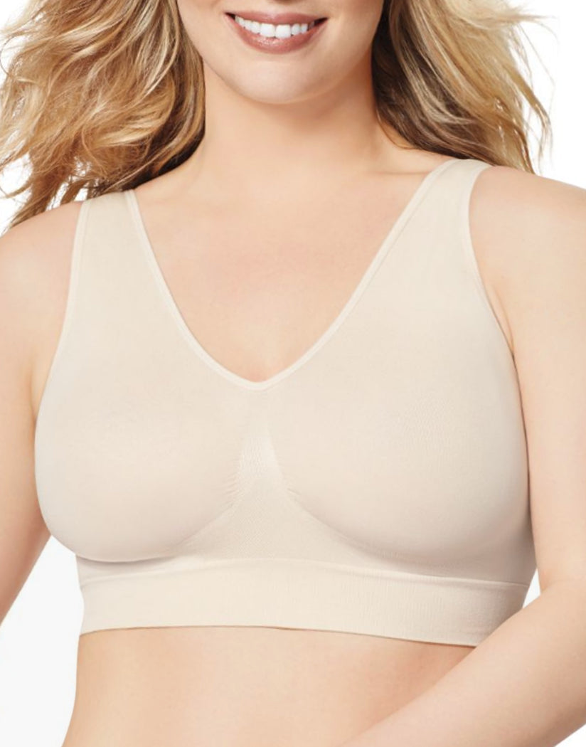 Nude Front Just My Size Pure Comfort Pullover Wirefree Bra Tonal Diamond Pattern 1263