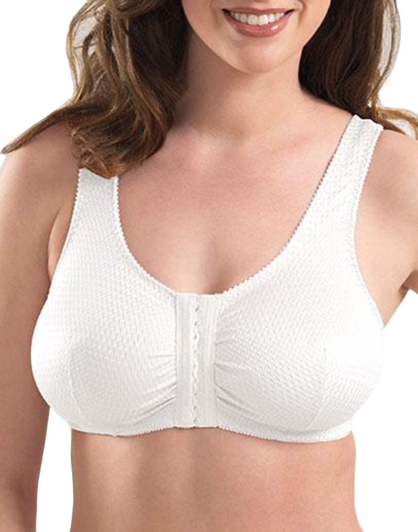 White Front Leading Lady Marlene Zig-Zag Weave Front Close Leisure Bra 151