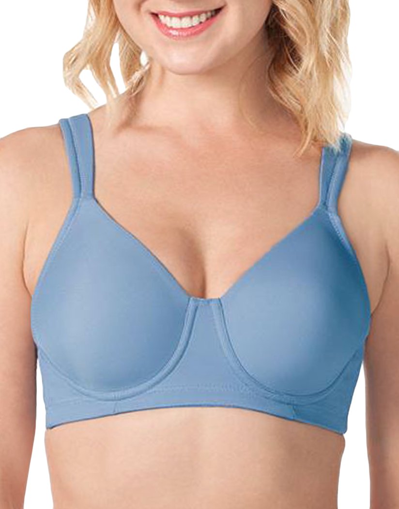 Blue Mist Front Leading Lady The Brigitte Full Coverage Wirefree Molded Padded Seamless Bra 5042
