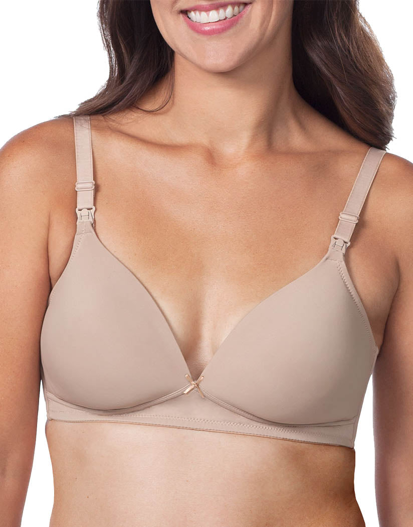 Warm Taupe Front Leading Lady Dreamy Comfort Wireless Maternity To Nursing Bra 4028