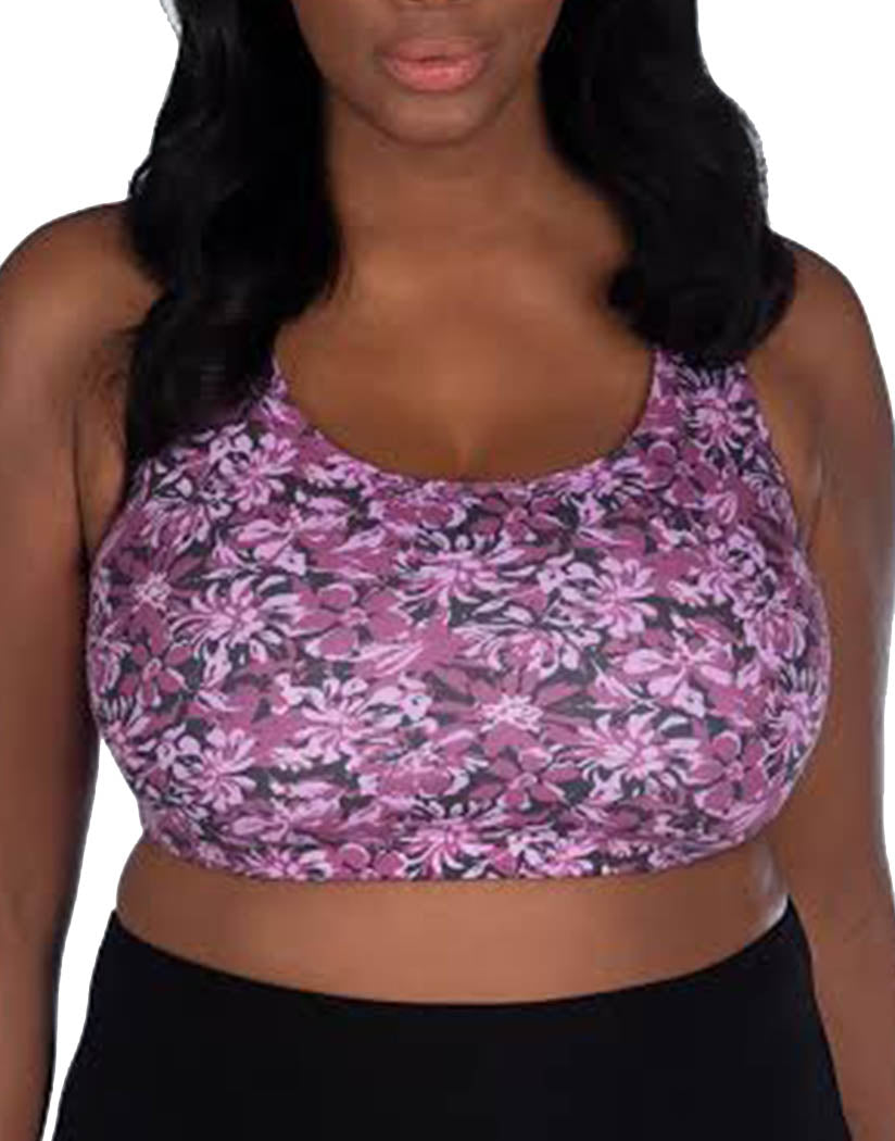 Pink Floral Camo Front Leading Lady Womens Wirefree Sport Full Figure Bra 514