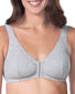 Heather Grey Front Leading Lady Meryl Cotton Front-Closure Leisure Bra - 110