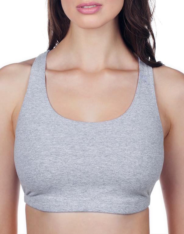 Heather Grey Front Leading Lady Serena Wirefree Sport Full Figure Bra 514