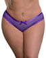 Purple Front Exposed Unwrap Me Crotchless Peek-a-Boo Panty M115