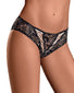 Black Front Exposed Bewitching Crotchless Panty M189