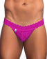 Hot Pink Front MOB Lace Waist Thong MBL29