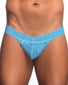 Turquoise Front MOB Lace Waist Thong MBL29