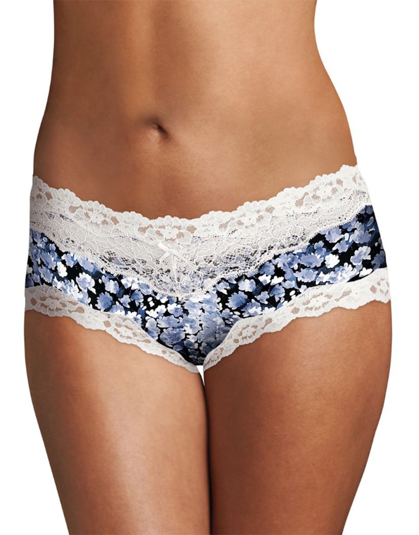 Denim Water Flower w/White Front Maidenform Cheeky Lace Hipster - 40823